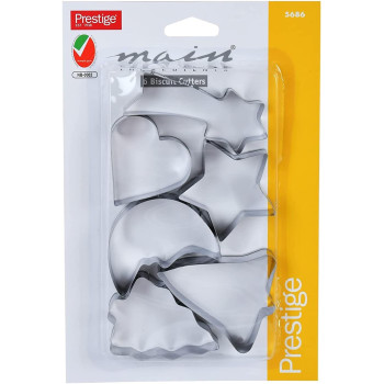 PRESTIGE Biscuit Cutters, 6 Pieces, Silver (PR5686)