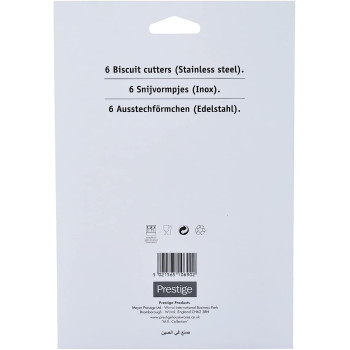 PRESTIGE Biscuit Cutters, 6 Pieces, Silver (PR5686)