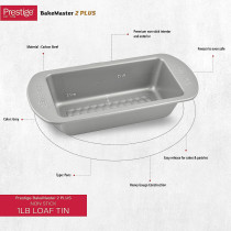 Prestige Non Stick Loaf Tin, 2 Lb, Grey (PR57125)