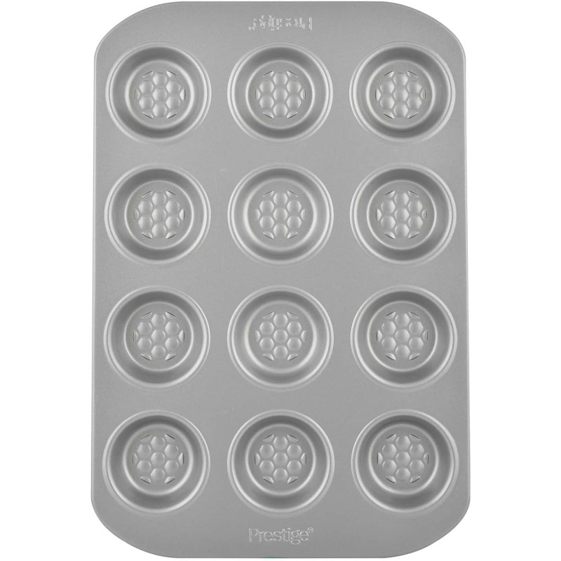 PRESTIGE Bakemaster 2 Single Non-Stick Bun Tray, 12 Cup (PR57128)