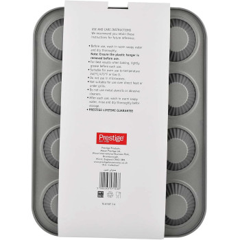 PRESTIGE Bake Master 2 French Muffin Pan, 12 Cup, Grey (PR57153)