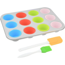 PRESTIGE Deep Muffin Pan Set, 12 Cup, Multicolour (PR57155)