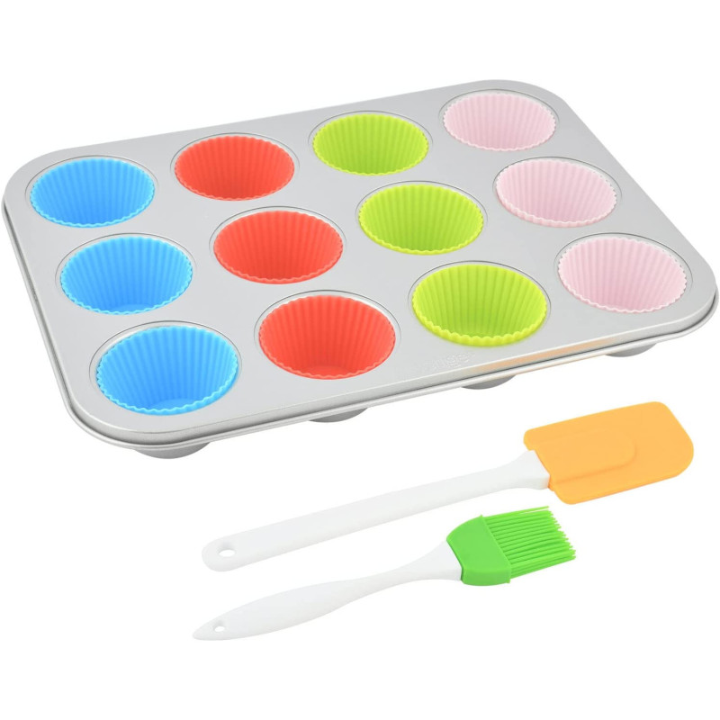 PRESTIGE Deep Muffin Pan Set, 12 Cup, Multicolour (PR57155)