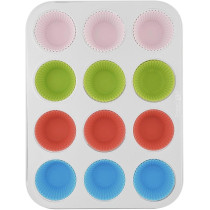 PRESTIGE Deep Muffin Pan Set, 12 Cup, Multicolour (PR57155)