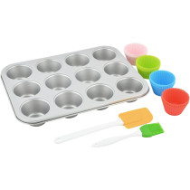 PRESTIGE Deep Muffin Pan Set, 12 Cup, Multicolour (PR57155)