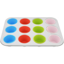 PRESTIGE Deep Muffin Pan Set, 12 Cup, Multicolour (PR57155)