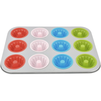 PRESTIGE Fluted Muffin Pan Set, 12 Cup, Multicolour (PR57156)
