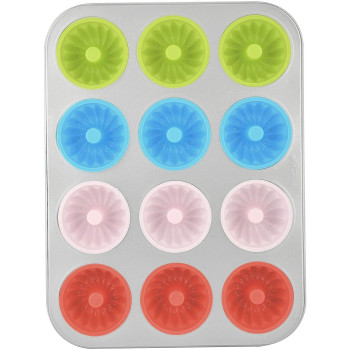 PRESTIGE Fluted Muffin Pan Set, 12 Cup, Multicolour (PR57156)