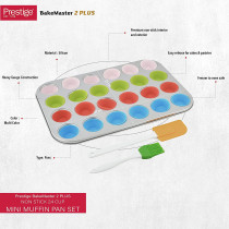 PRESTIGE Mini Muffin Pan Set, 24 Cup, Multicolour (PR57157)