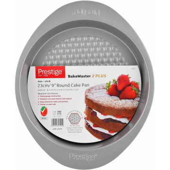 PRESTIGE Non Stick Round Cake Pan, 23 Cm, Grey (PR57445)