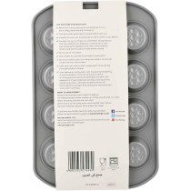 PRESTIGE Non Stick Mini Muffin Pan, 12 Cup, Grey (PR57448)