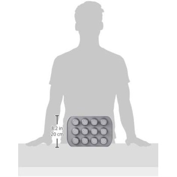 PRESTIGE Non Stick Mini Muffin Pan, 12 Cup, Grey (PR57448)