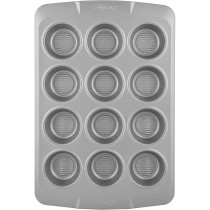PRESTIGE Muffin Tin With Bottom Design, 12 Cup, Grey (PR57983)