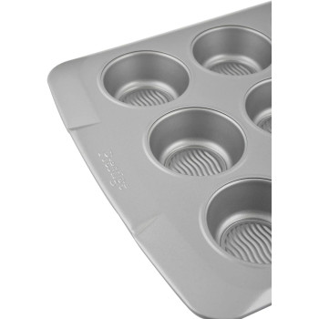 PRESTIGE Muffin Tin With Bottom Design, 12 Cup, Grey (PR57983)