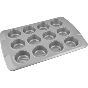 PRESTIGE Muffin Tin With Bottom Design, 12 Cup, Grey (PR57983)