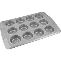 PRESTIGE Muffin Tin With Bottom Design, 12 Cup, Grey (PR57983)
