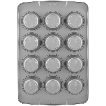 PRESTIGE Muffin Tin With Bottom Design, 12 Cup, Grey (PR57983)