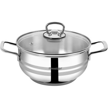 Prestige Stainless Steel Cookware Set, 9 Piece, Silver (PR7001)