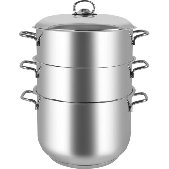 PRESTIGE Stainless Steel Steamer Set, 4 Pieces, Silver (PR7011)