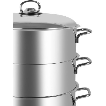 PRESTIGE Stainless Steel Steamer Set, 4 Pieces, Silver (PR7011)
