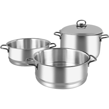PRESTIGE Stainless Steel Steamer Set, 4 Pieces, Silver (PR7011)
