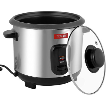 PRESTIGE Rice Cooker, 1.2 Ltr, Stainless Steel Body, Auto Power Off And Keep Warm Function, Silver (PR7501)