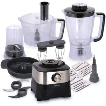 Prestige Food Processor 800W, 2 Ltr Bowl With 5 Stainless Steel Discs, 1.7Ltr Blender, Grinder Mill, Double Whisk, Dough Maker, Citrus Juicer, Accessories Storage (PR7517)