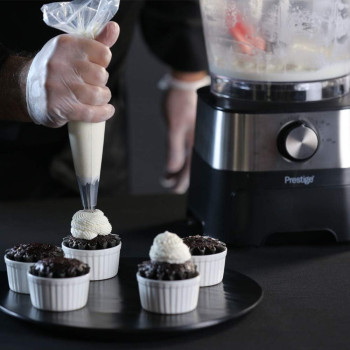 Prestige Food Processor 800W, 2 Ltr Bowl With 5 Stainless Steel Discs, 1.7Ltr Blender, Grinder Mill, Double Whisk, Dough Maker, Citrus Juicer, Accessories Storage (PR7517)