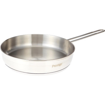 Prestige Infinity Stainless Induction Compatible Open Fry Pan, 26 Cm, Silver (PR77368)