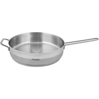 Prestige Infinity Stainless Induction Compatible Open Fry Pan, 30 Cm, Silver (PR77370)