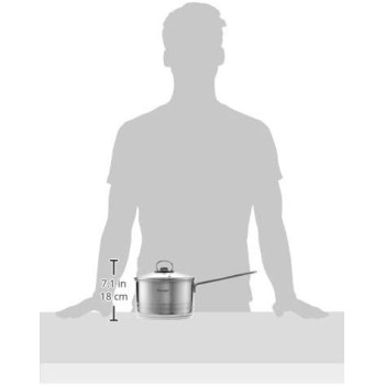 Prestige Silver 2.5 Ltr, 18 Cm Infinity Stainless Induction Compatible Covered Sauce Pan (PR77373)