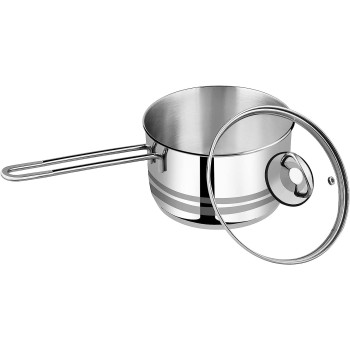 Prestige Silver 2.5 Ltr, 18 Cm Infinity Stainless Induction Compatible Covered Sauce Pan (PR77373)