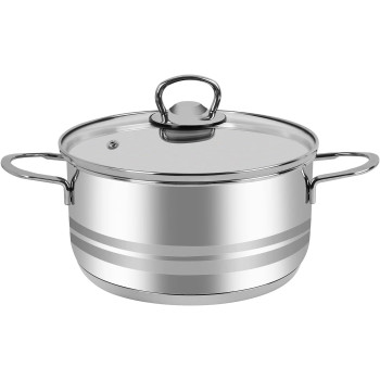 Prestige Infinity Stainless Steel Induction Compatible Covered Stockpot, 3 Ltr, 20 Cm, Silver (PR77374)