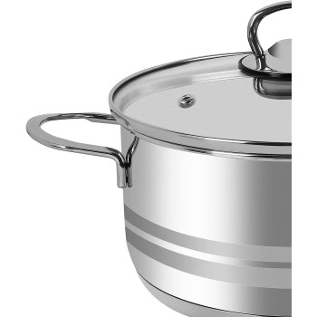 Prestige Infinity Stainless Steel Induction Compatible Covered Stockpot, 3 Ltr, 20 Cm, Silver (PR77374)
