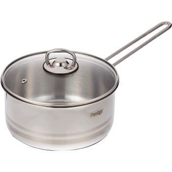 Prestige Infinity Stainless Induction Compatible Covered Sauce Pan, 3 Ltr, 20 Cm, Silver (PR77377)