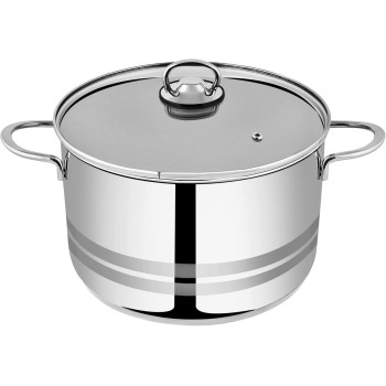 Prestige Infinity Stainless Induction Compatible Covered Stock Pot, 8 Ltr, 26 Cm, Silver (PR77378)