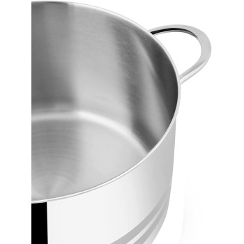 Prestige Infinity Stainless Induction Compatible Covered Stock Pot, 8 Ltr, 26 Cm, Silver (PR77378)
