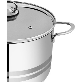Prestige Infinity Stainless Induction Compatible Covered Stock Pot, 8 Ltr, 26 Cm, Silver (PR77378)