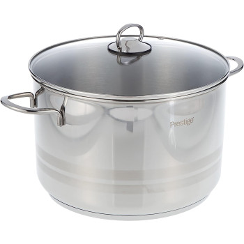 Prestige Infinity Stainless Induction Compatible Covered Stock Pot, 11 Ltr, 28 Cm, Silver (PR77379)