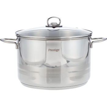 Prestige Infinity Stainless Induction Compatible Covered Stock Pot, 11 Ltr, 28 Cm, Silver (PR77379)