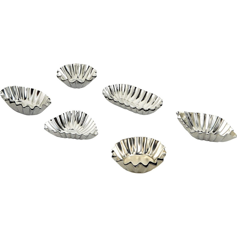 PRESTIGE Tart Moulds Set - 12 Piece, Silver, Stainless Steel Material (PR795)