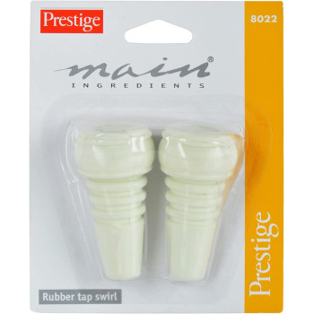 PRESTIGE Rubber Tap Swirls, 2 Pieces, White (PR8022)