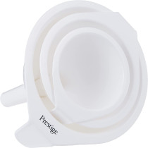 PRESTIGE Plastic Funnel Set, 3 Pieces, White (PR8025)