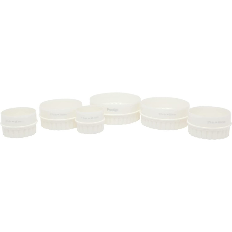 PRESTIGE Shape Biscuit Cutter Set 6 Piece, White, Round, Plastic (PR8051)