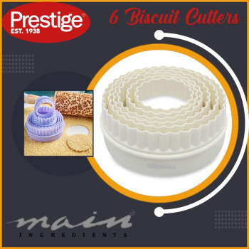 PRESTIGE Shape Biscuit Cutter Set 6 Piece, White, Round, Plastic (PR8051)