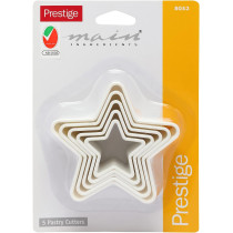 PRESTIGE Star Shape Pastry Cutter - Set 5 Piece,White (PR8053)