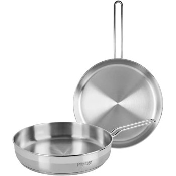 Prestige Stainless Steel Fry Pan Set, 2 Piece, Silver (PR80956)