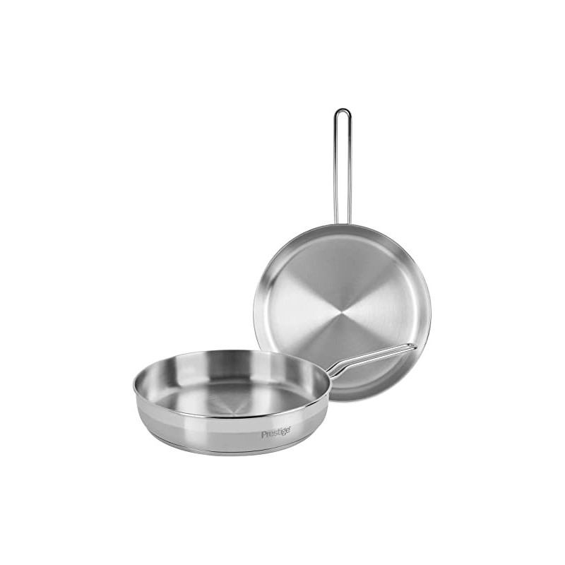 Prestige Stainless Steel Fry Pan Set, 2 Piece, Silver (PR80956)