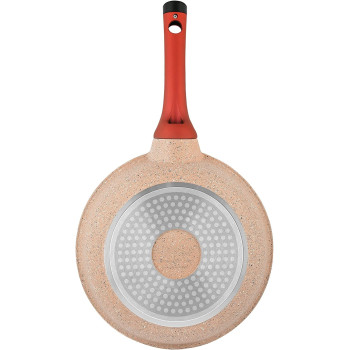 Prestige Essentials Granite 7 Piece Non-Stick Cast Aluminium Cookware Sets, Induction Base Non Stick Casserole Fry Pan - Pink (PR80961)