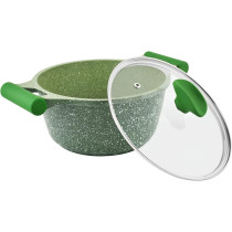 Prestige Essentials Granite 12 Piece Non-Stick Cast Aluminium Cookware Sets, Induction Base - Green (PR80963)